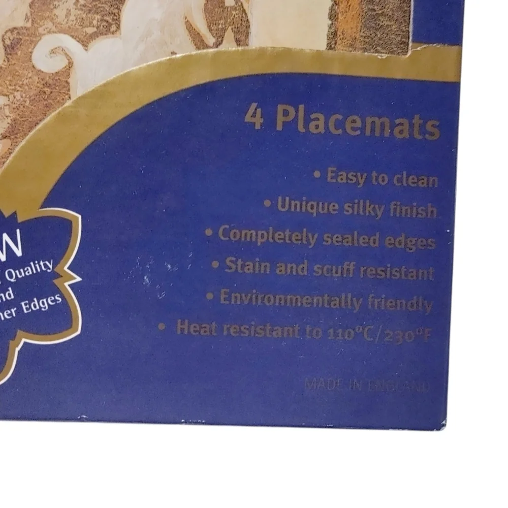 Pimpernel Poinsettia Holiday Placemat & Napkin Set With Ring Holders 4 Pieces